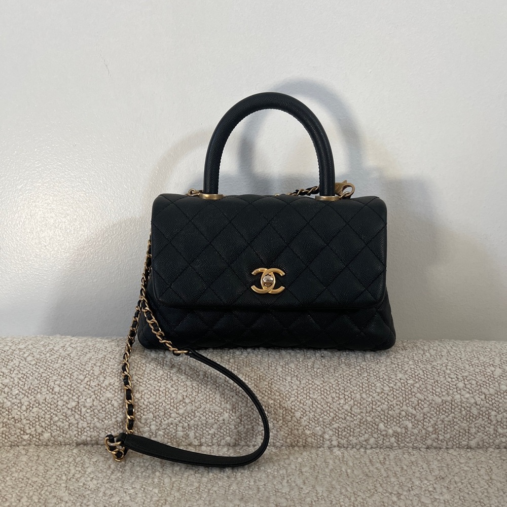 🚫SOLD🚫 Chanel Caviar Quilted Mini Coco Handle Flap Black